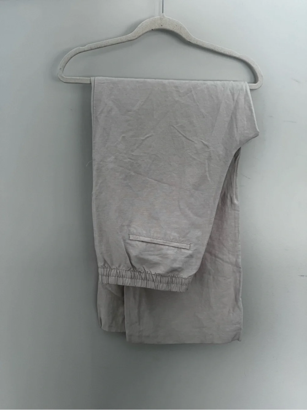 Women’s Beige Casual Linen-Blend Pants